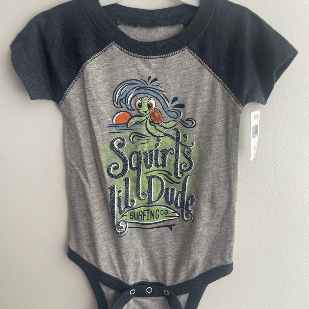 *NWT* Disney Nemo One Piece 6M Boys Grey Squirts lil Dude